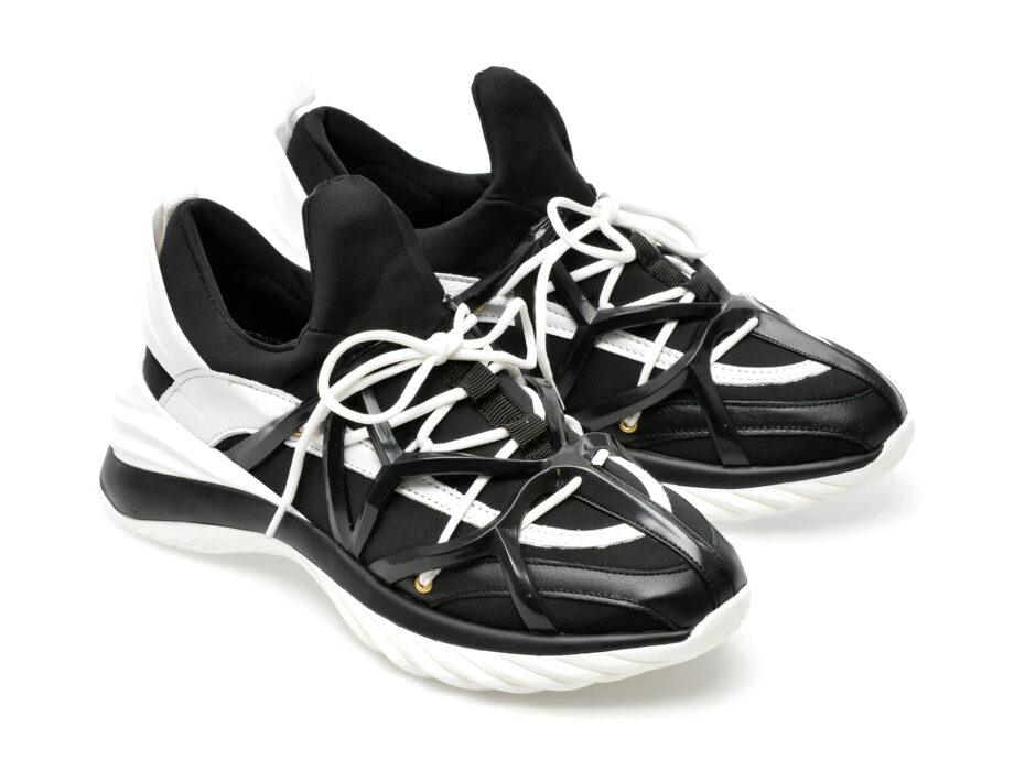 Comandă Încălțăminte Damă, la Reducere  Pantofi GRYXX alb-negru, P241, din material textil Branduri de top ✓