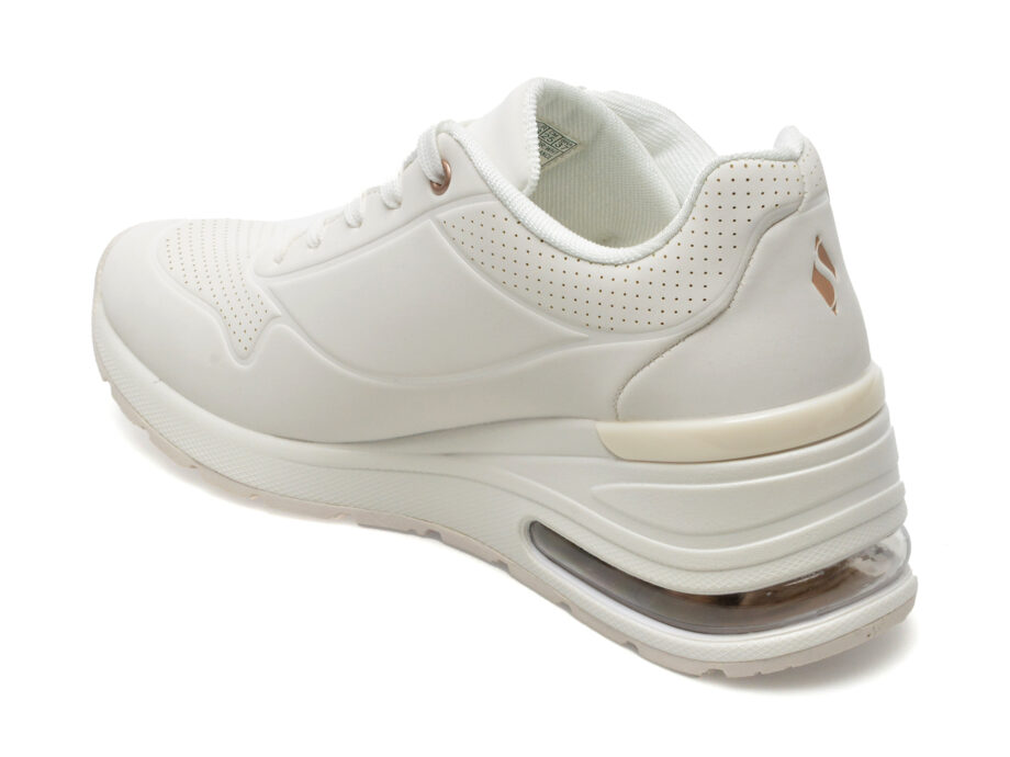 Comandă Încălțăminte Damă, la Reducere  Pantofi SKECHERS albi, MILLION AIR, din piele ecologica Branduri de top ✓