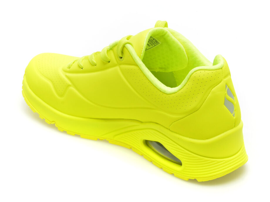 Comandă Încălțăminte Damă, la Reducere  Pantofi sport SKECHERS galbeni, UNO, din piele ecologica Branduri de top ✓