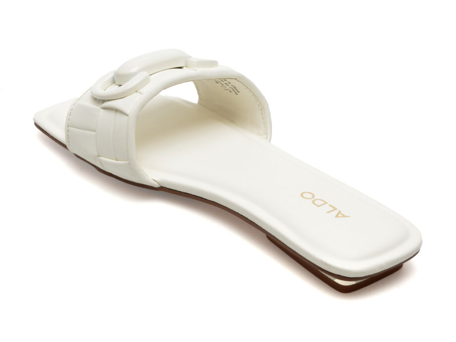 Comandă Încălțăminte Damă, la Reducere  Papuci ALDO albe, TAMLINIA100, din piele ecologica Branduri de top ✓