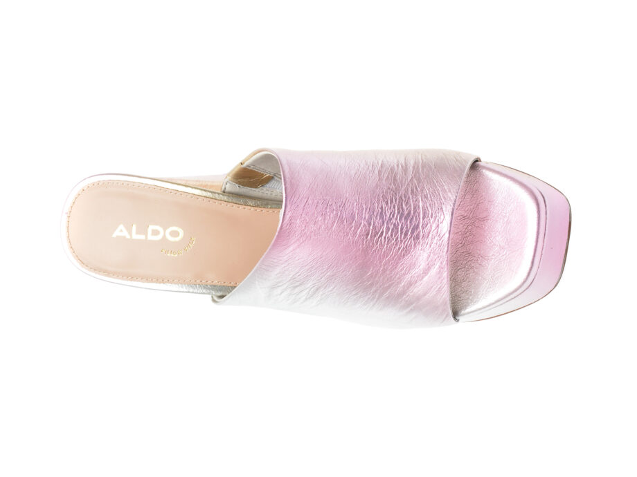 Comandă Încălțăminte Damă, la Reducere  Papuci ALDO argintii, CASSEY962, din piele naturala Branduri de top ✓
