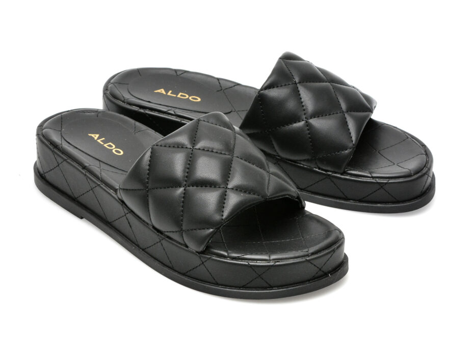 Comandă Încălțăminte Damă, la Reducere  Papuci ALDO negre, CARREAUX001, din piele ecologica Branduri de top ✓
