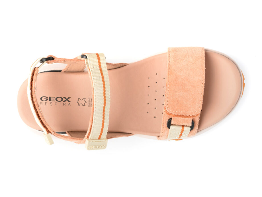 Comandă Încălțăminte Damă, la Reducere  Sandale GEOX portocalii, D35TBB, din piele intoarsa Branduri de top ✓