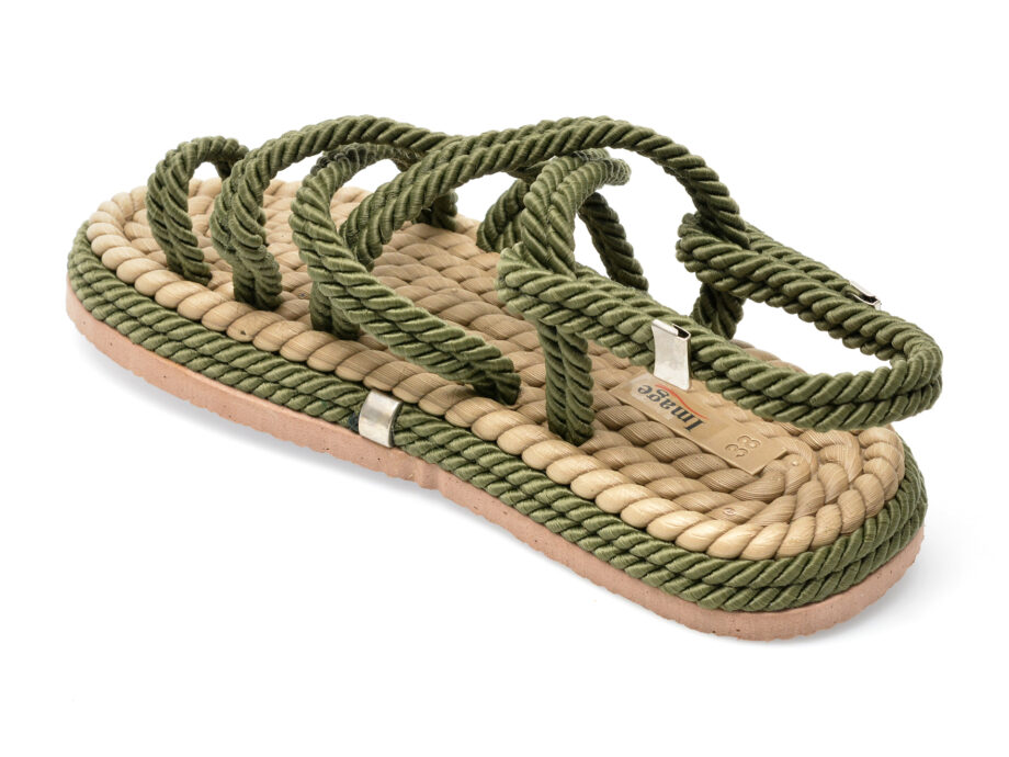 Comandă Încălțăminte Damă, la Reducere  Sandale IMAGE kaki, 2022, din material textil Branduri de top ✓
