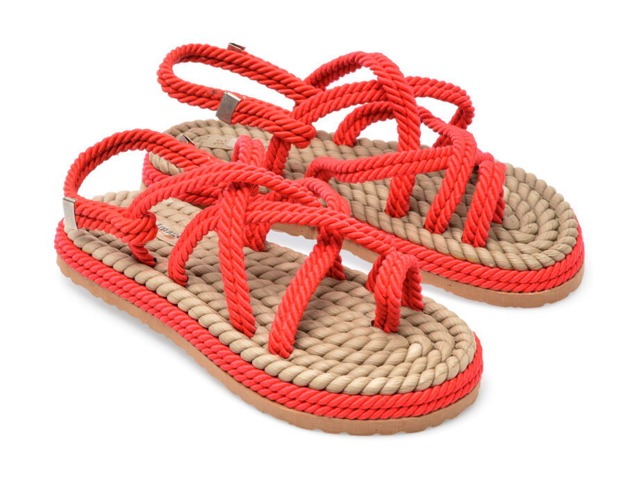 Comandă Încălțăminte Damă, la Reducere  Sandale IMAGE rosii, 2022, din material textil Branduri de top ✓
