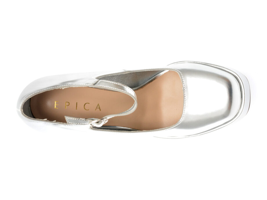 Comandă Încălțăminte Damă, la Reducere  Pantofi EPICA argintii, R100, din piele ecologica Branduri de top ✓