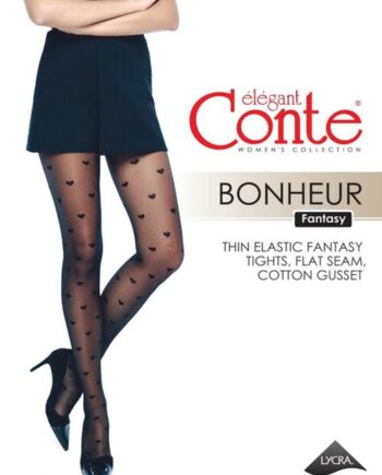 Comandă Încălțăminte Damă, la Reducere  Ciorapi cu model inimioare Conte Elegant Bonheur 20 den Branduri de top ✓