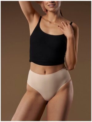 Chiloti tanga invisible microfibra cu talie inalta Julimex String Maxi