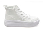 Ghete casual SKECHERS albe, HYPERLIFT, din material textil