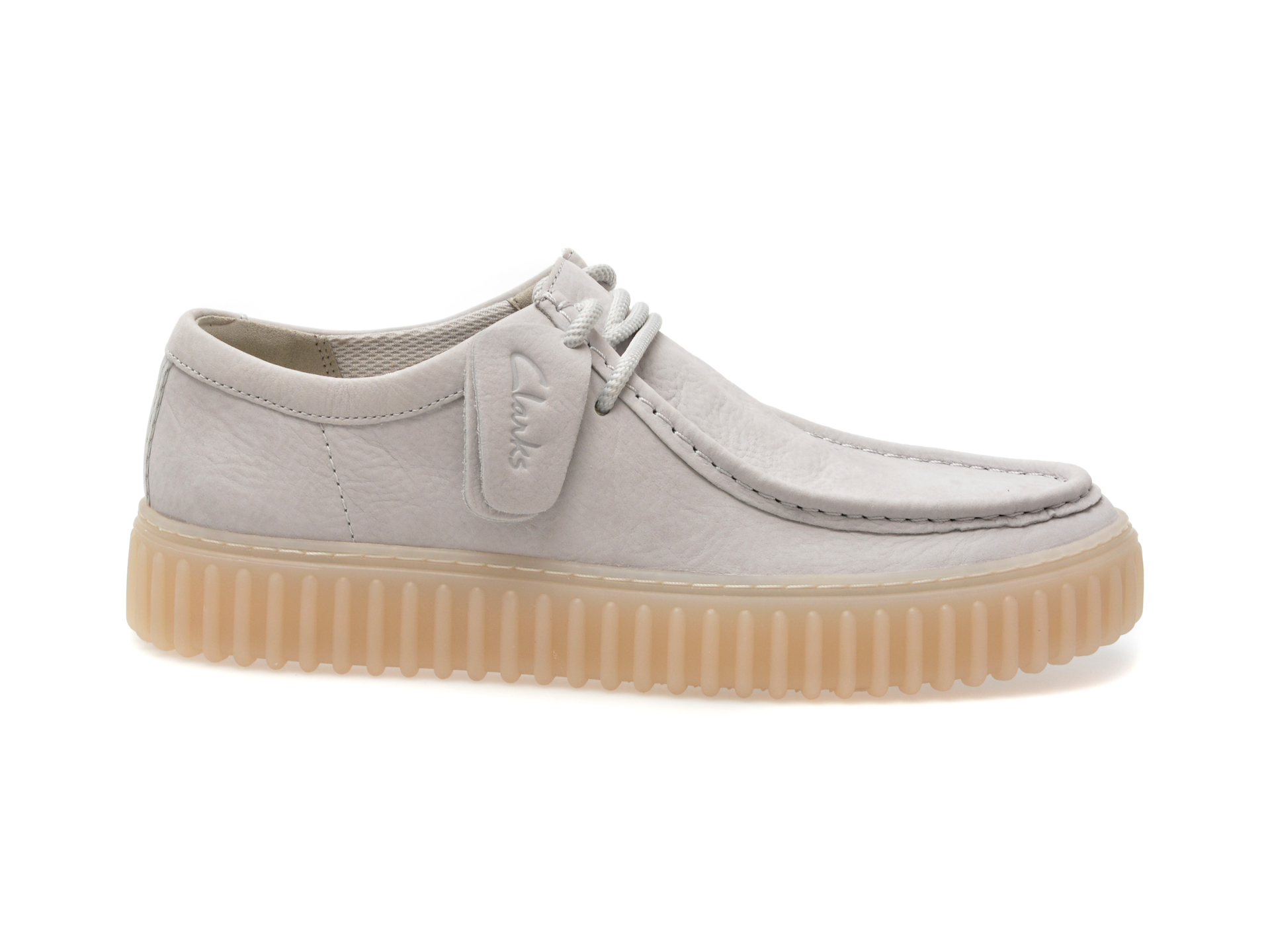 Mocasini casual CLARKS albi, TORHLO, din piele naturala