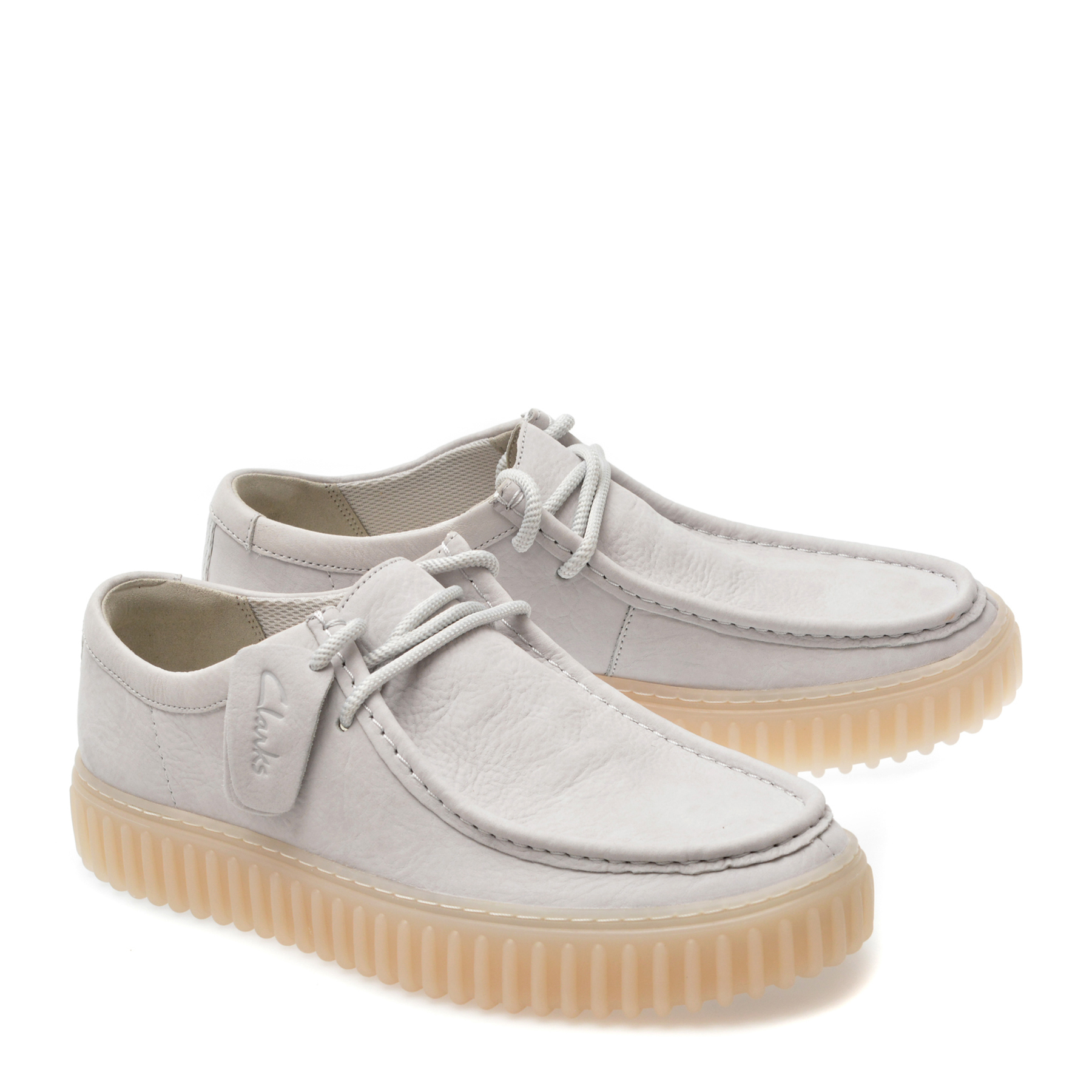 Mocasini casual CLARKS albi, TORHLO, din piele naturala - imagine 4