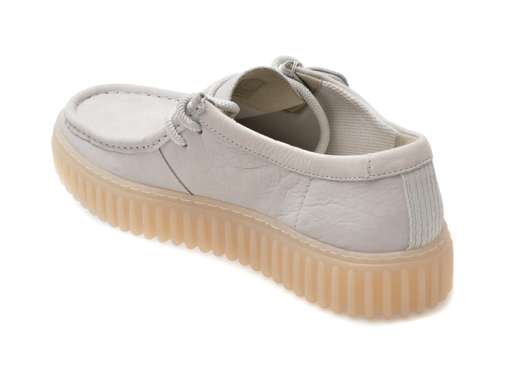 Mocasini casual CLARKS albi, TORHLO, din piele naturala - imagine 5