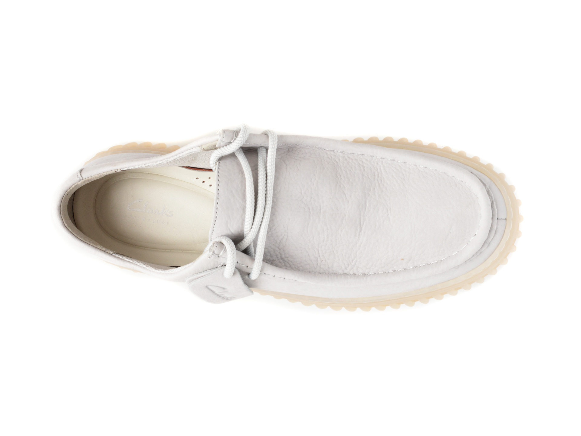Mocasini casual CLARKS albi, TORHLO, din piele naturala - imagine 6