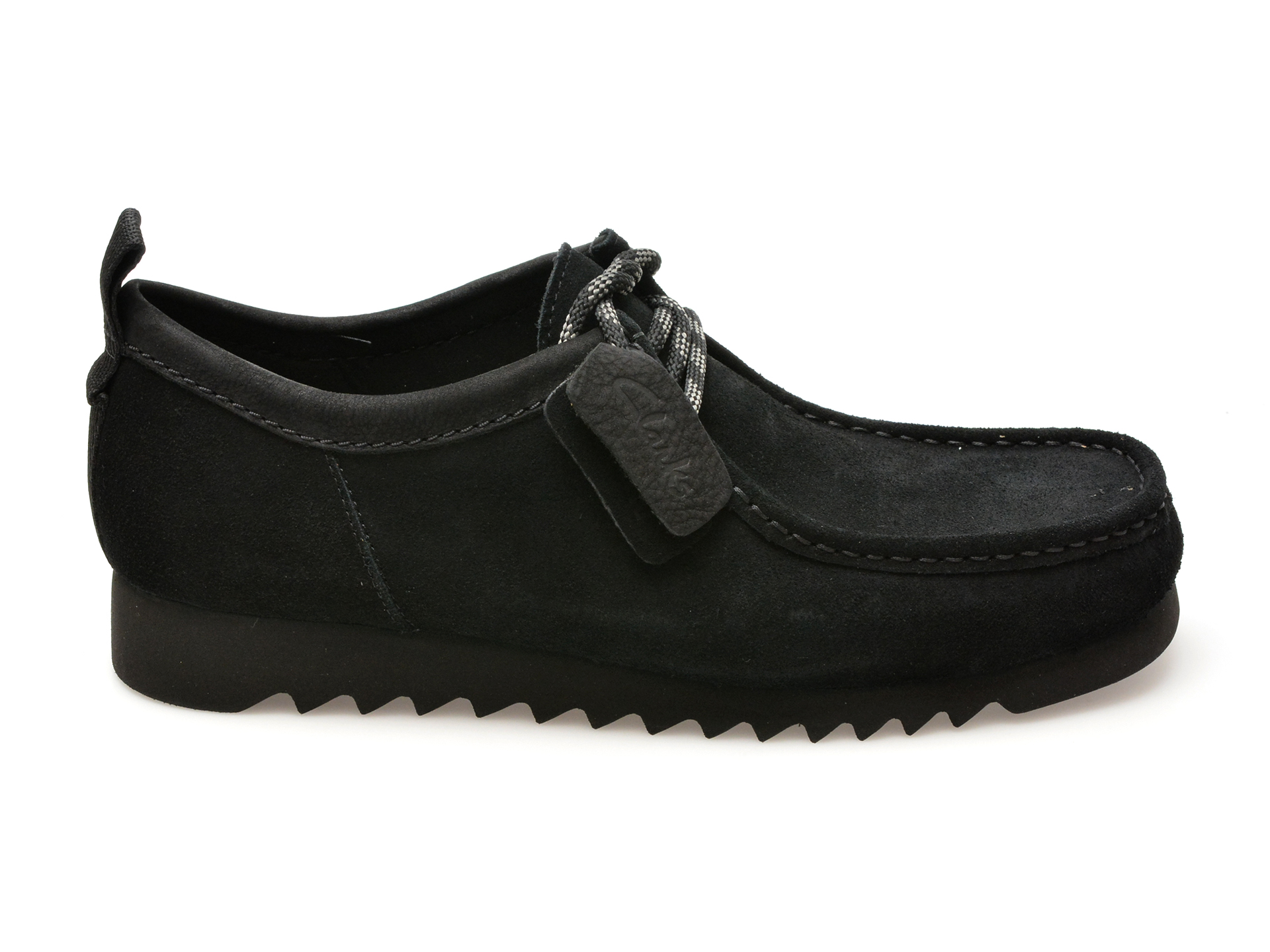 Mocasini casual CLARKS negri, WALLABEE FTRE LO, din piele intoarsa
