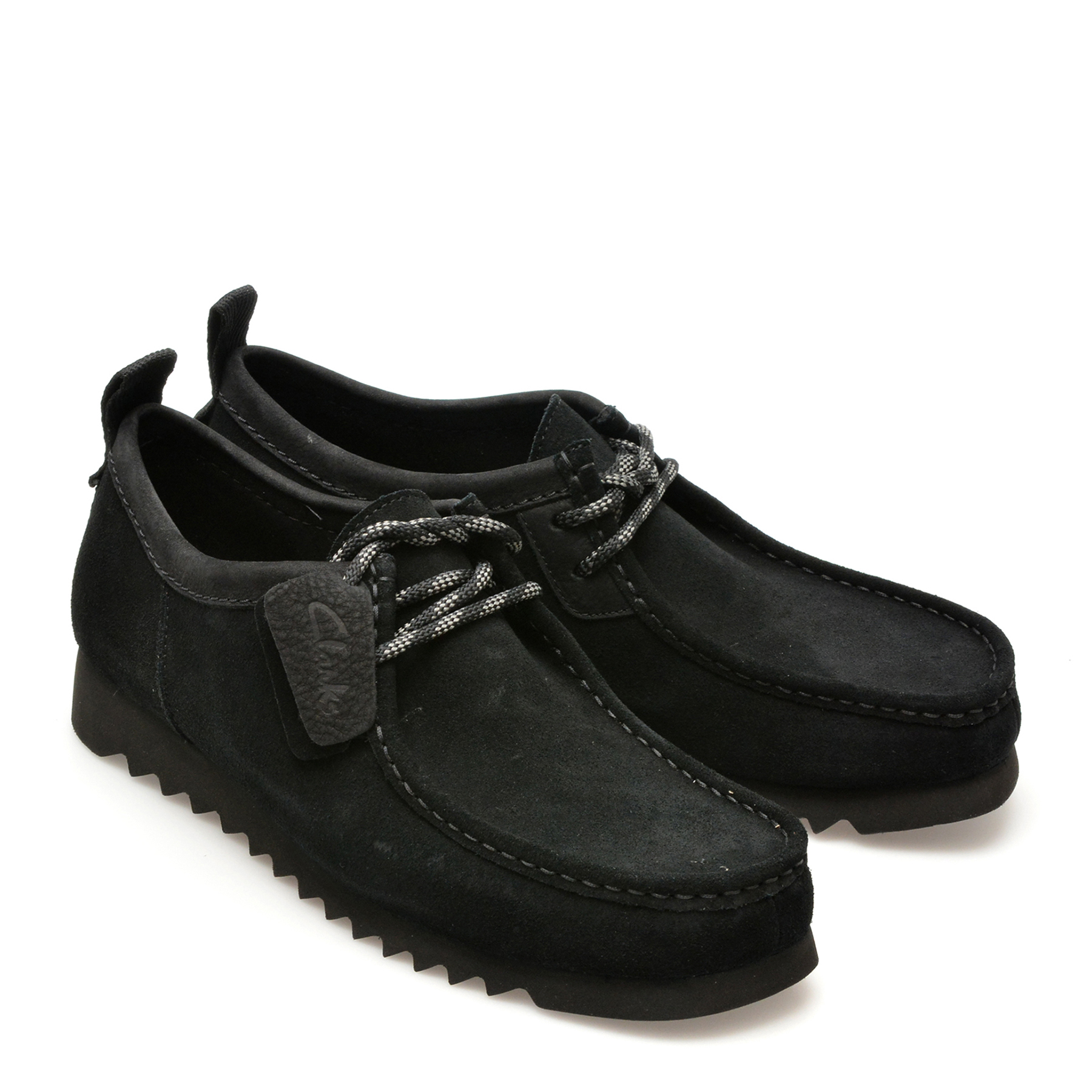 Mocasini casual CLARKS negri, WALLABEE FTRE LO, din piele intoarsa - imagine 4
