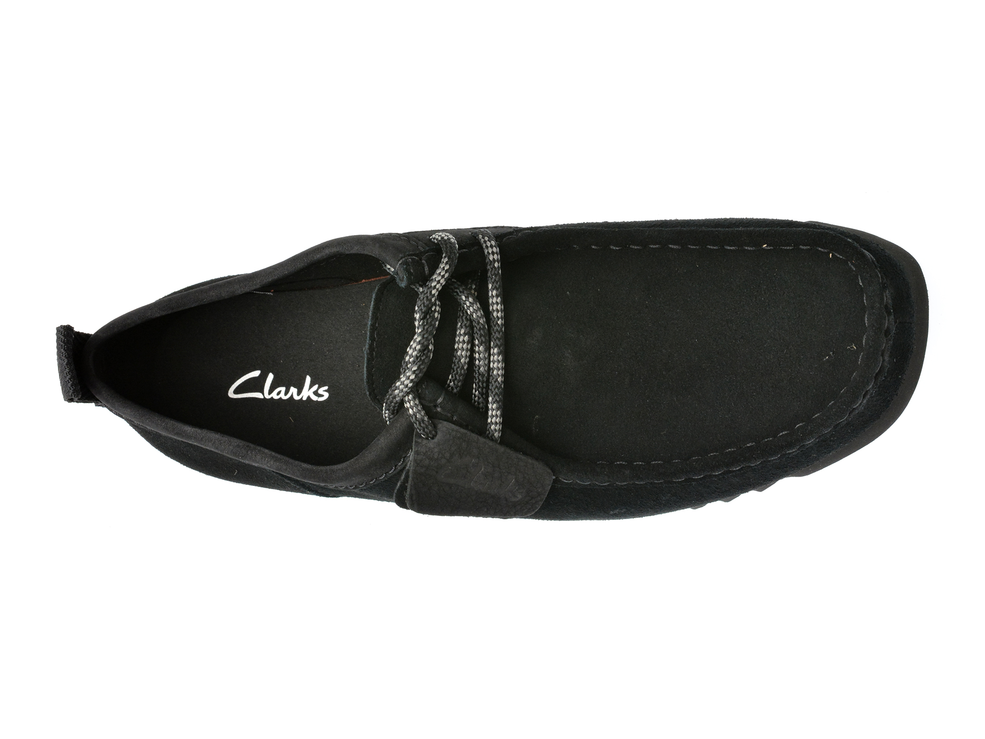 Mocasini casual CLARKS negri, WALLABEE FTRE LO, din piele intoarsa - imagine 6