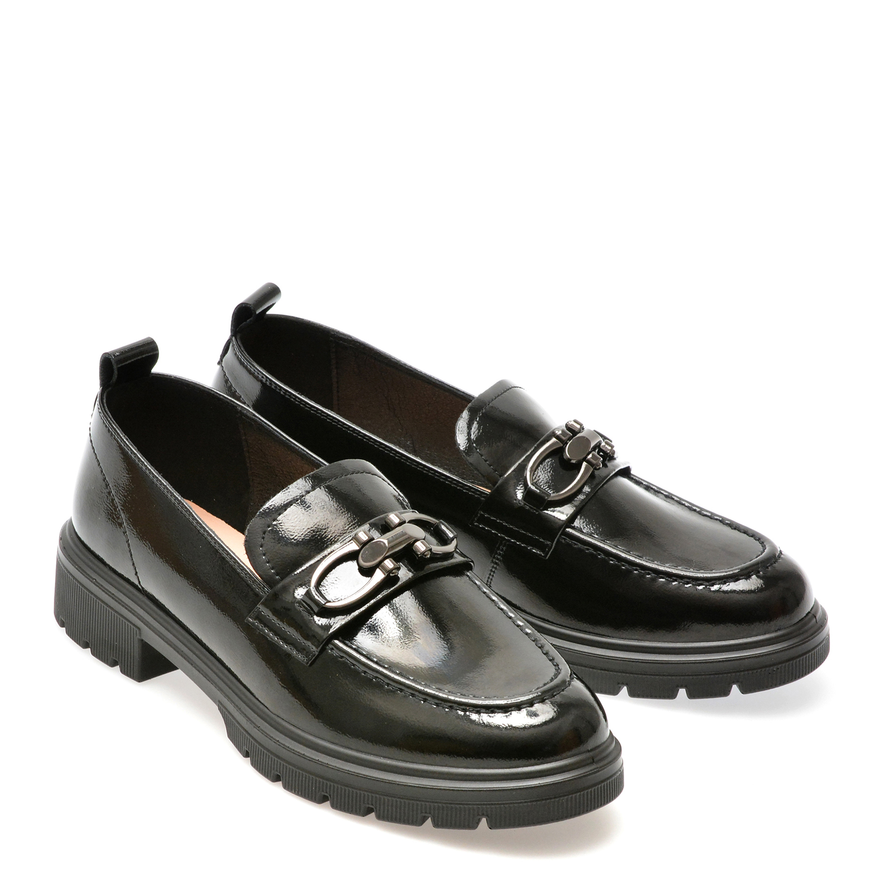 Mocasini casual IMAGE negri, 165681, din piele naturala lacuita - imagine 4