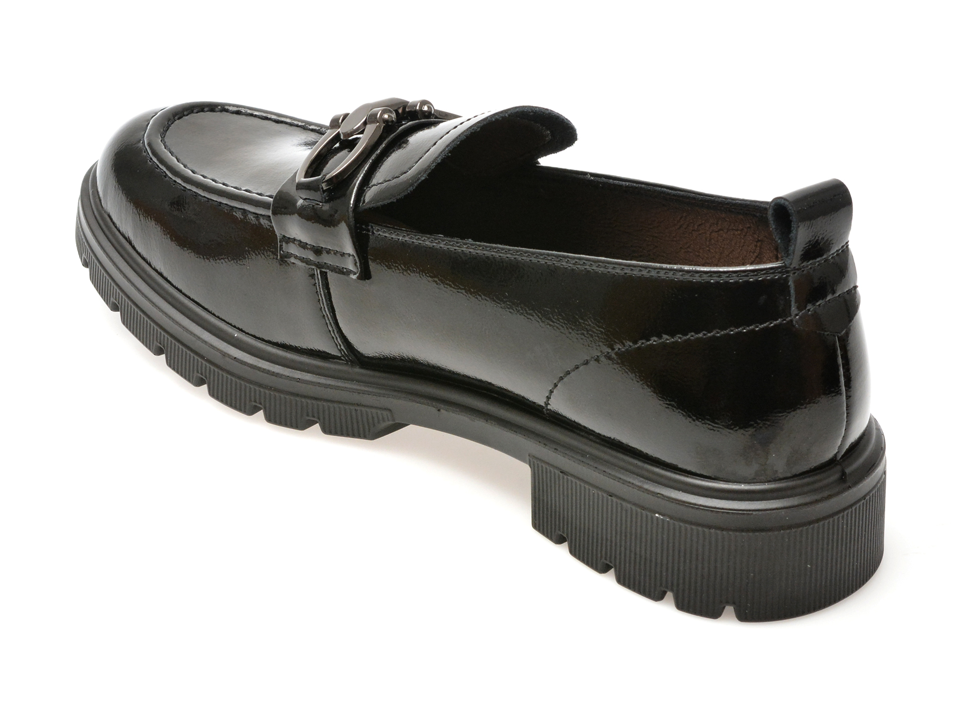 Mocasini casual IMAGE negri, 165681, din piele naturala lacuita - imagine 5