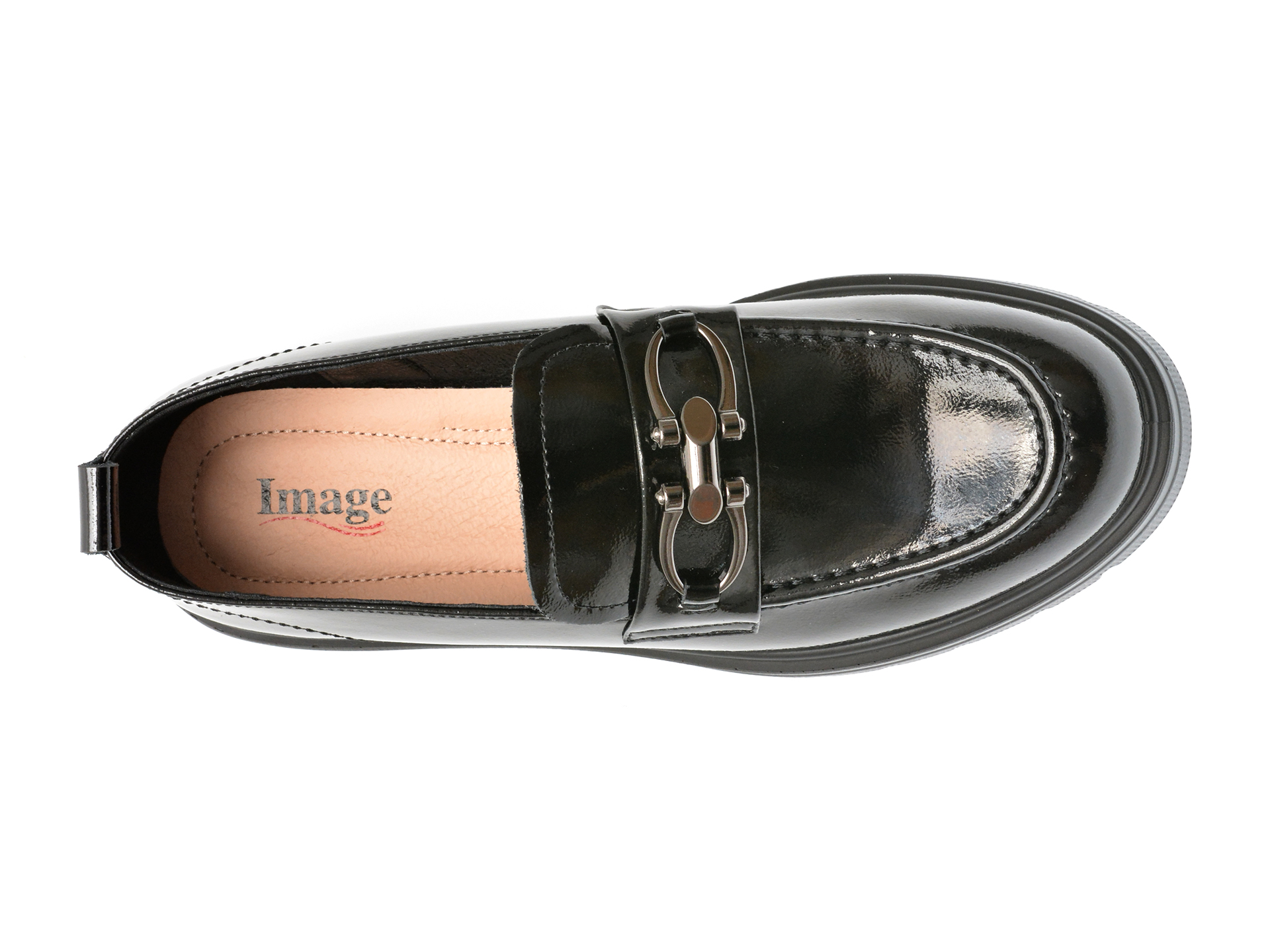 Mocasini casual IMAGE negri, 165681, din piele naturala lacuita - imagine 6
