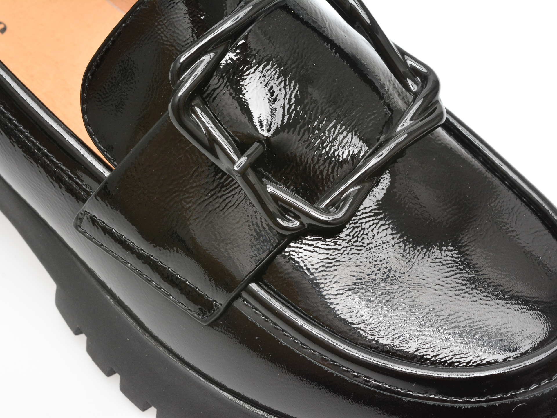 Mocasini casual IMAGE negri, V856C15, din piele naturala lacuita - imagine 2