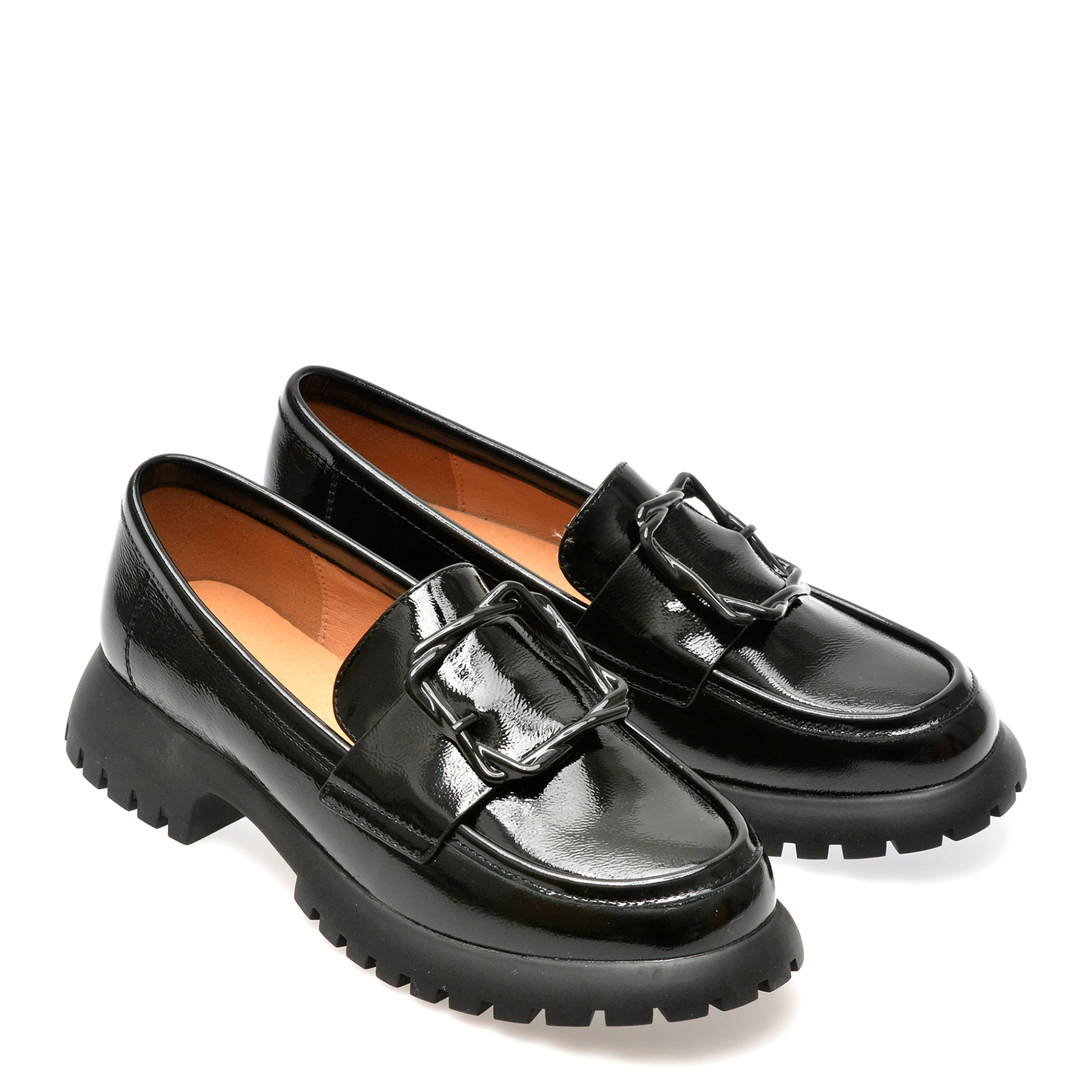 Mocasini casual IMAGE negri, V856C15, din piele naturala lacuita - imagine 4