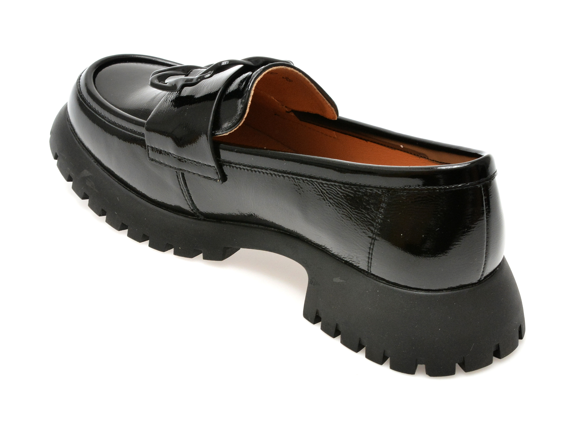 Mocasini casual IMAGE negri, V856C15, din piele naturala lacuita - imagine 5