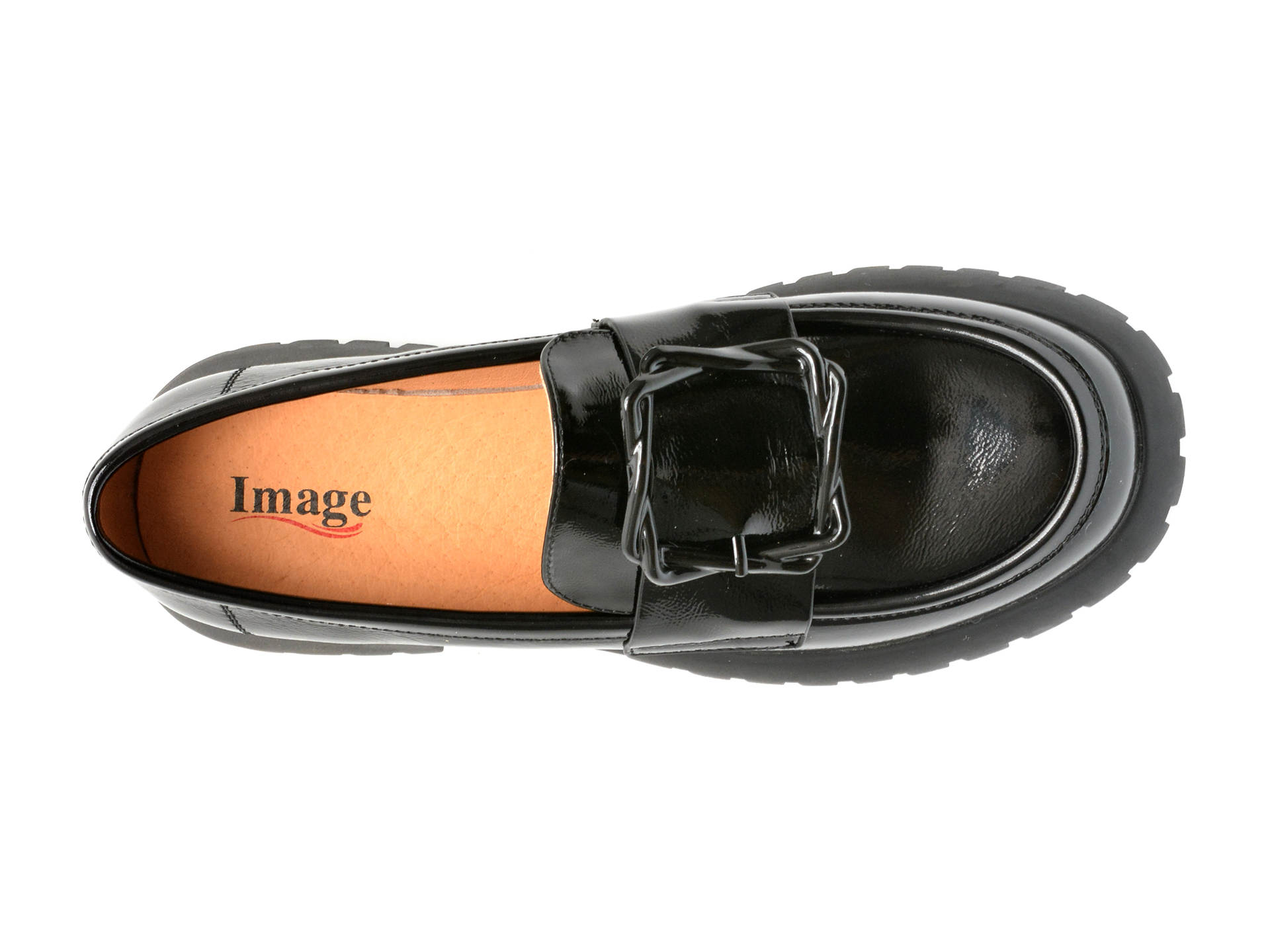 Mocasini casual IMAGE negri, V856C15, din piele naturala lacuita - imagine 6