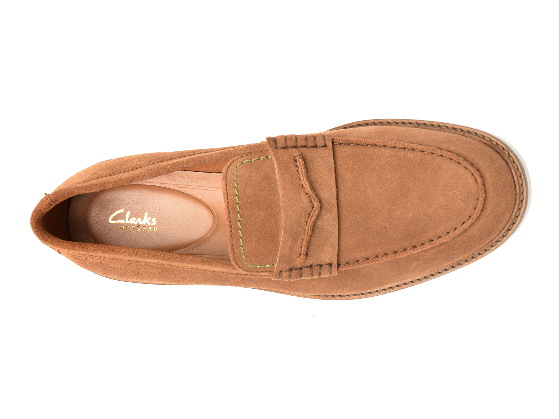 Mocasini CLARKS maro, ATTICUS LT SLIP, din piele intoarsa - imagine 6