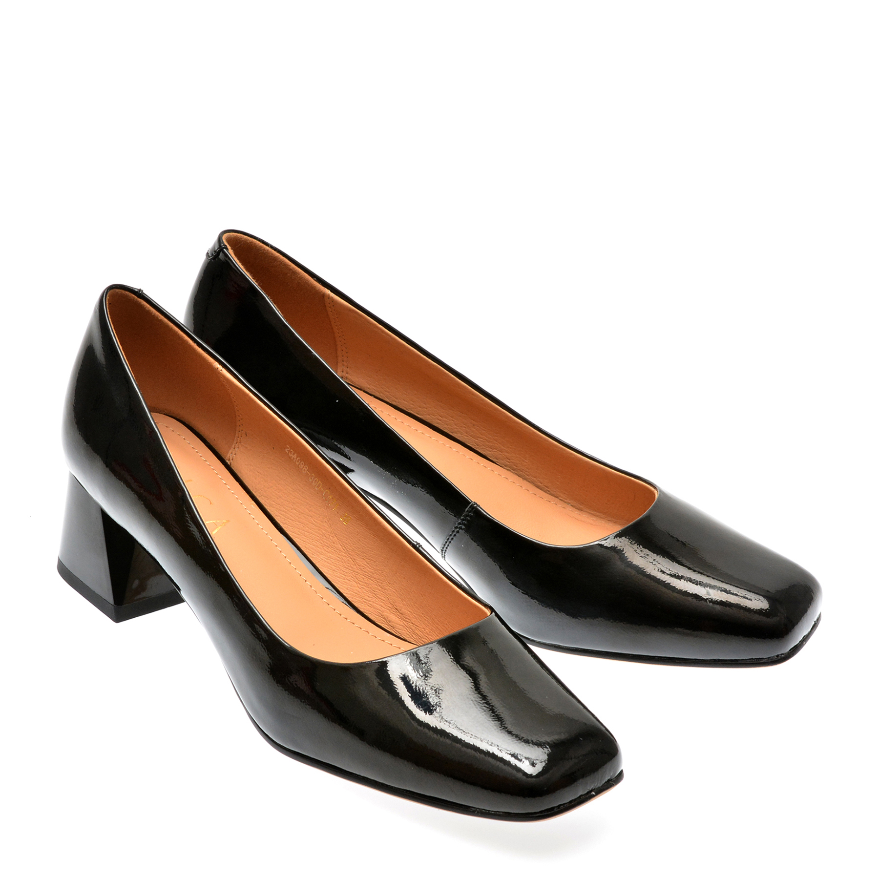 Pantofi casual EPICA negri, 09830D, din piele naturala lacuita - imagine 4