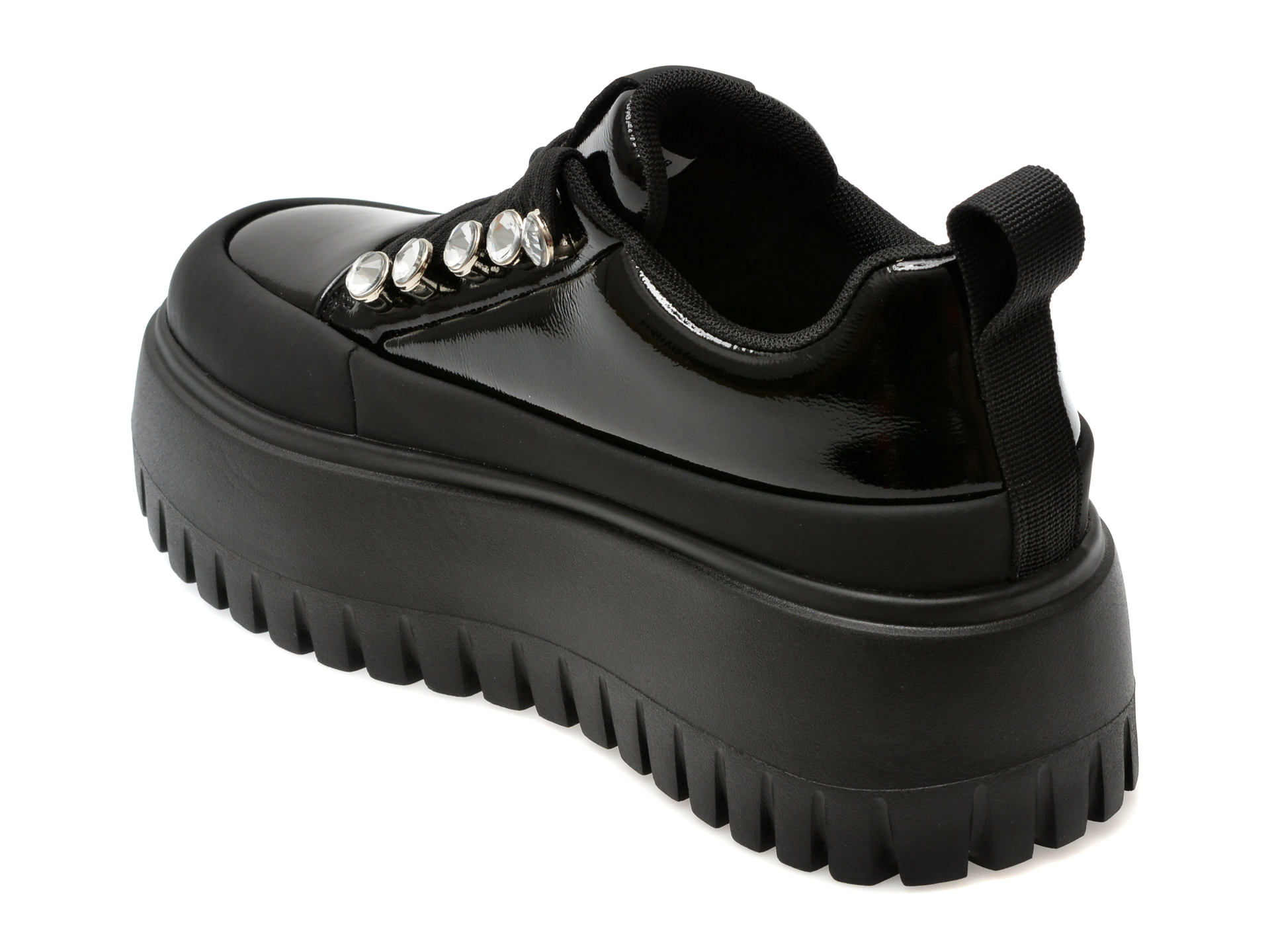 Pantofi casual EPICA negri, 1053, din piele naturala lacuita - imagine 5