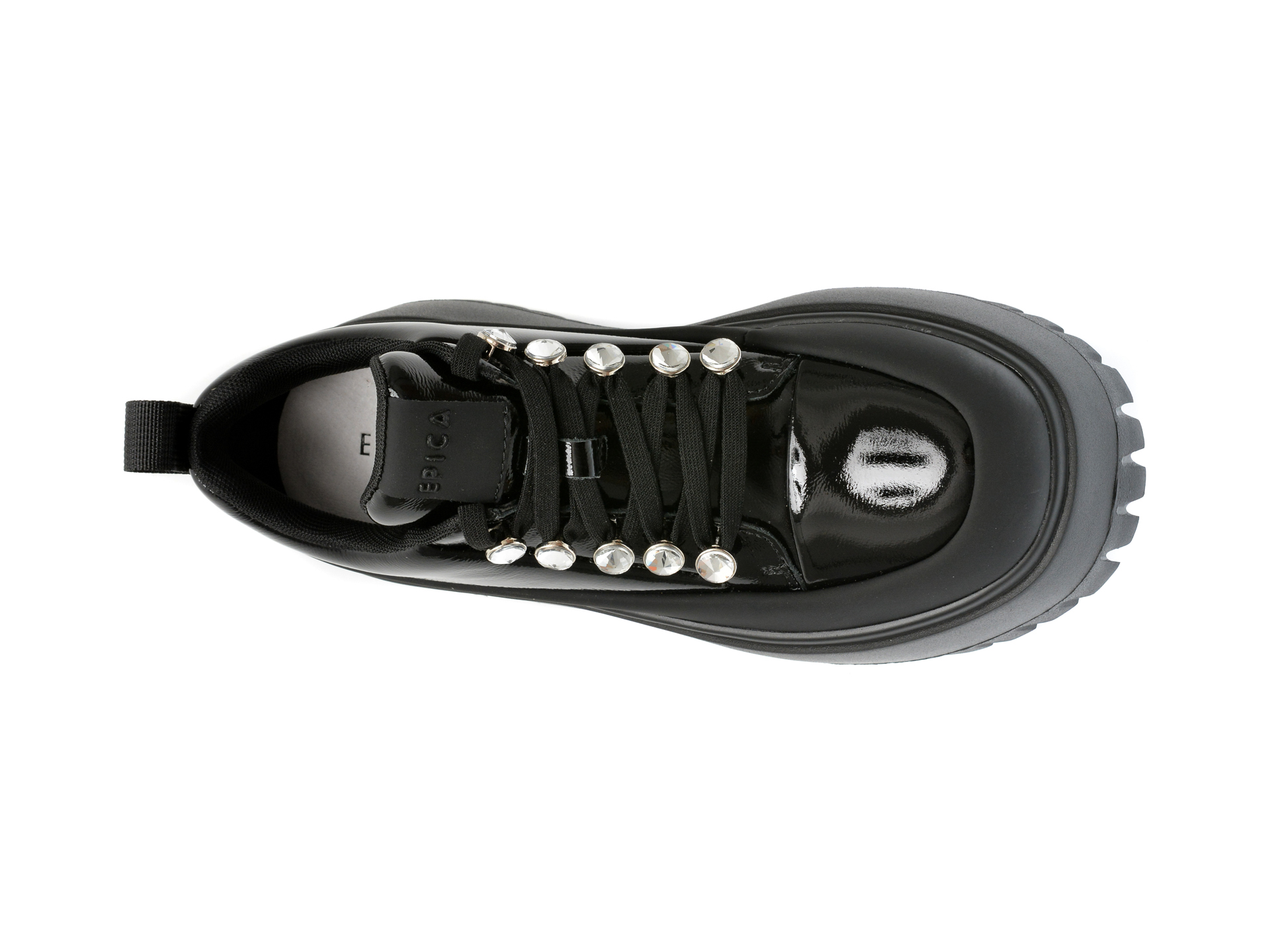Pantofi casual EPICA negri, 1053, din piele naturala lacuita - imagine 6