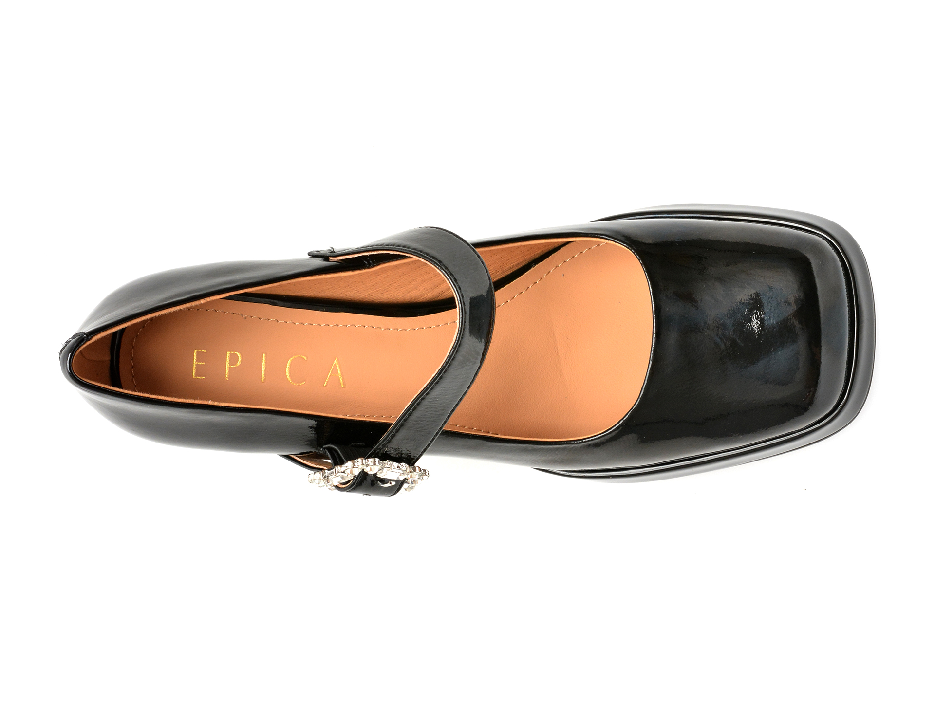 Pantofi casual EPICA negri, 11030D, din piele naturala lacuita - imagine 6