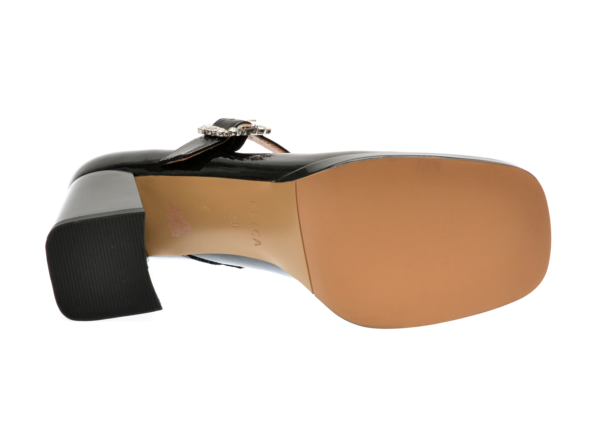 Pantofi casual EPICA negri, 11030D, din piele naturala lacuita - imagine 7