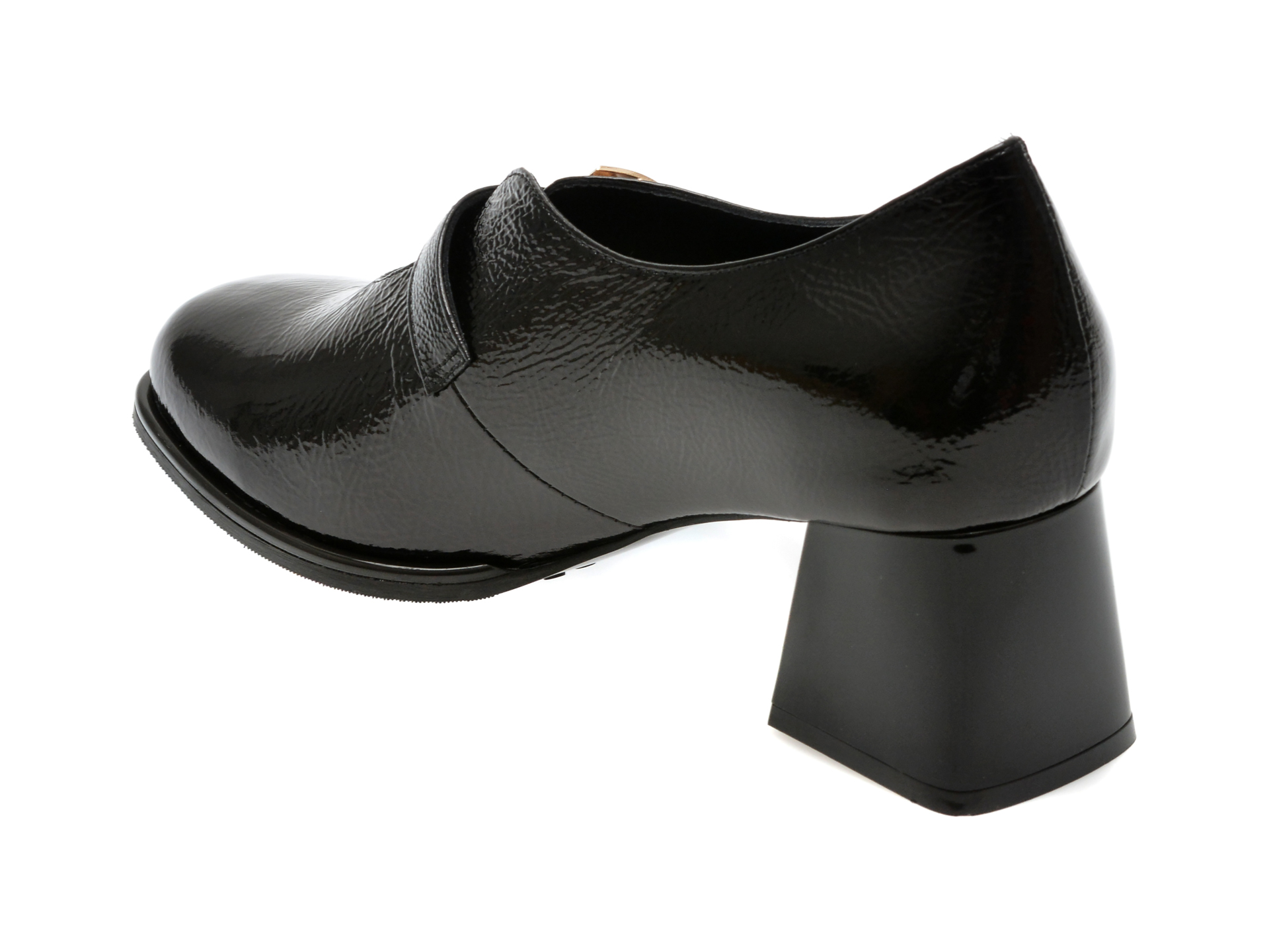 Pantofi casual EPICA negri, 583364, din piele naturala lacuita - imagine 5