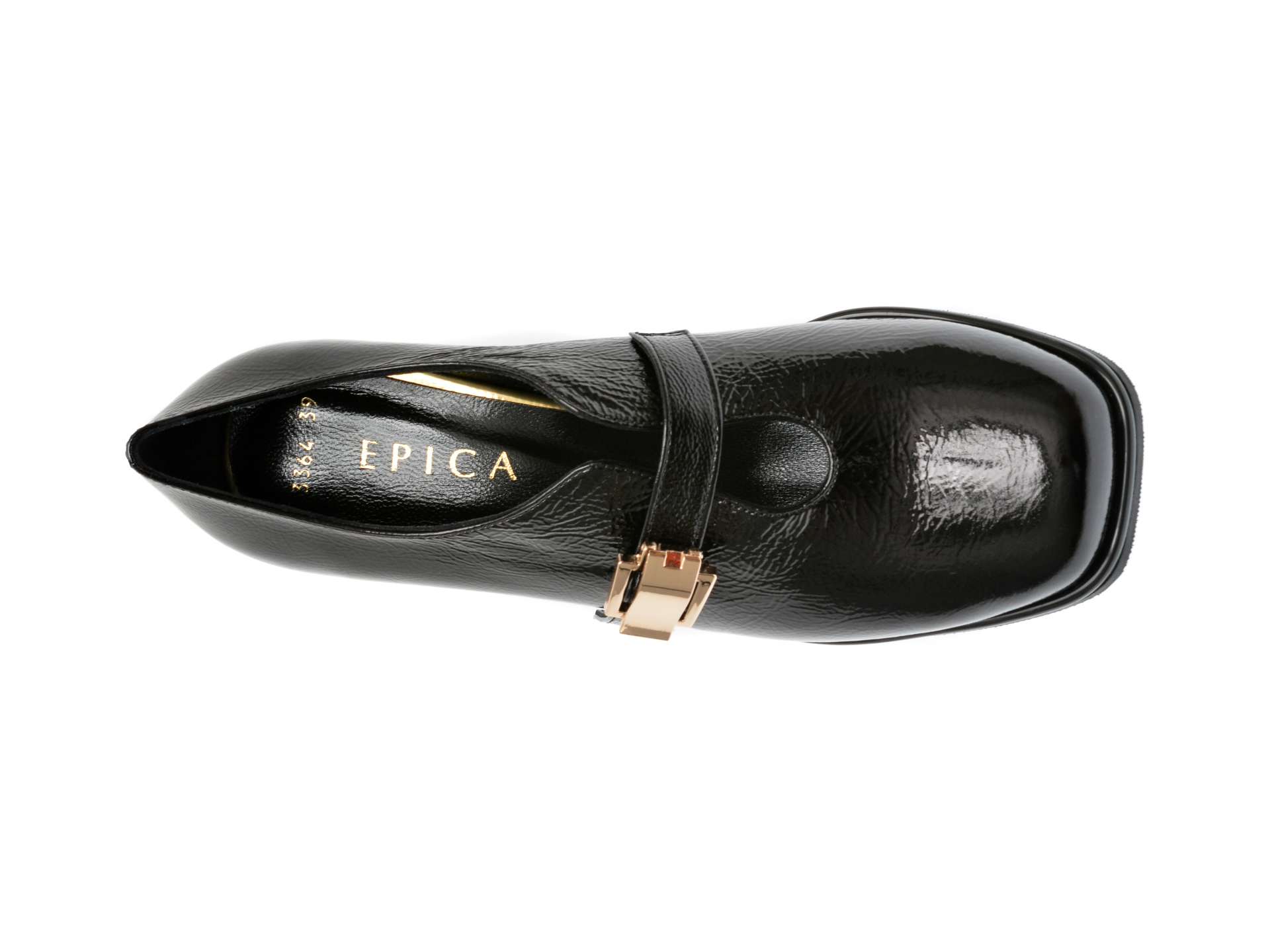 Pantofi casual EPICA negri, 583364, din piele naturala lacuita - imagine 6