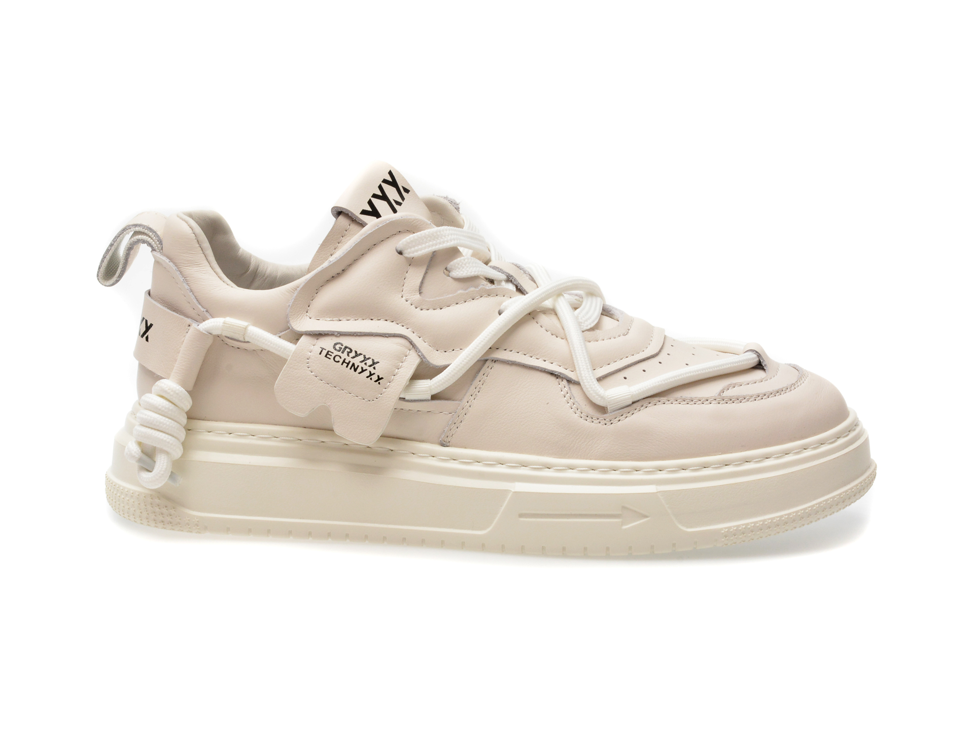 Pantofi casual GRYXX albi, 13, din piele naturala