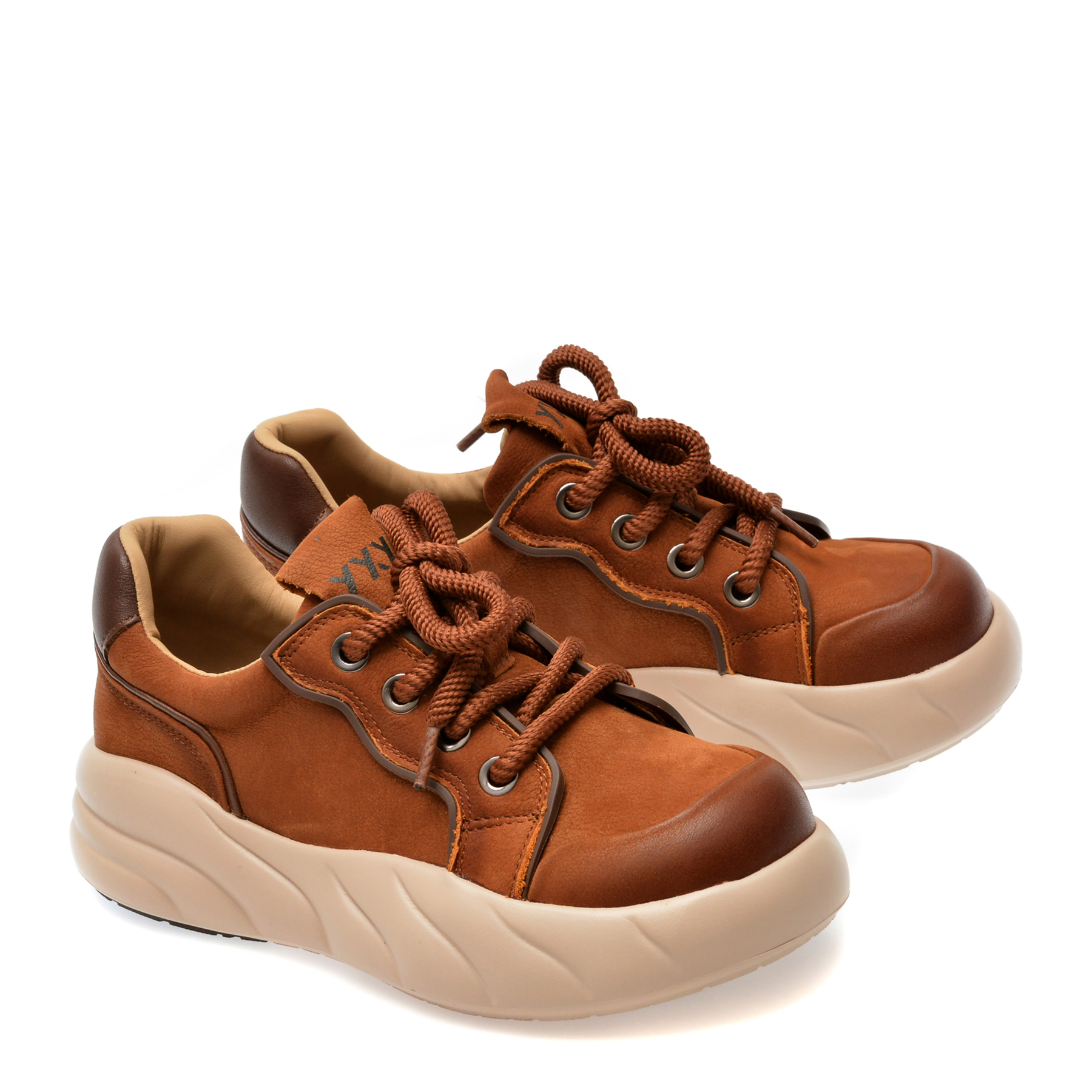 Pantofi casual GRYXX maro, 1801, din piele naturala - imagine 4