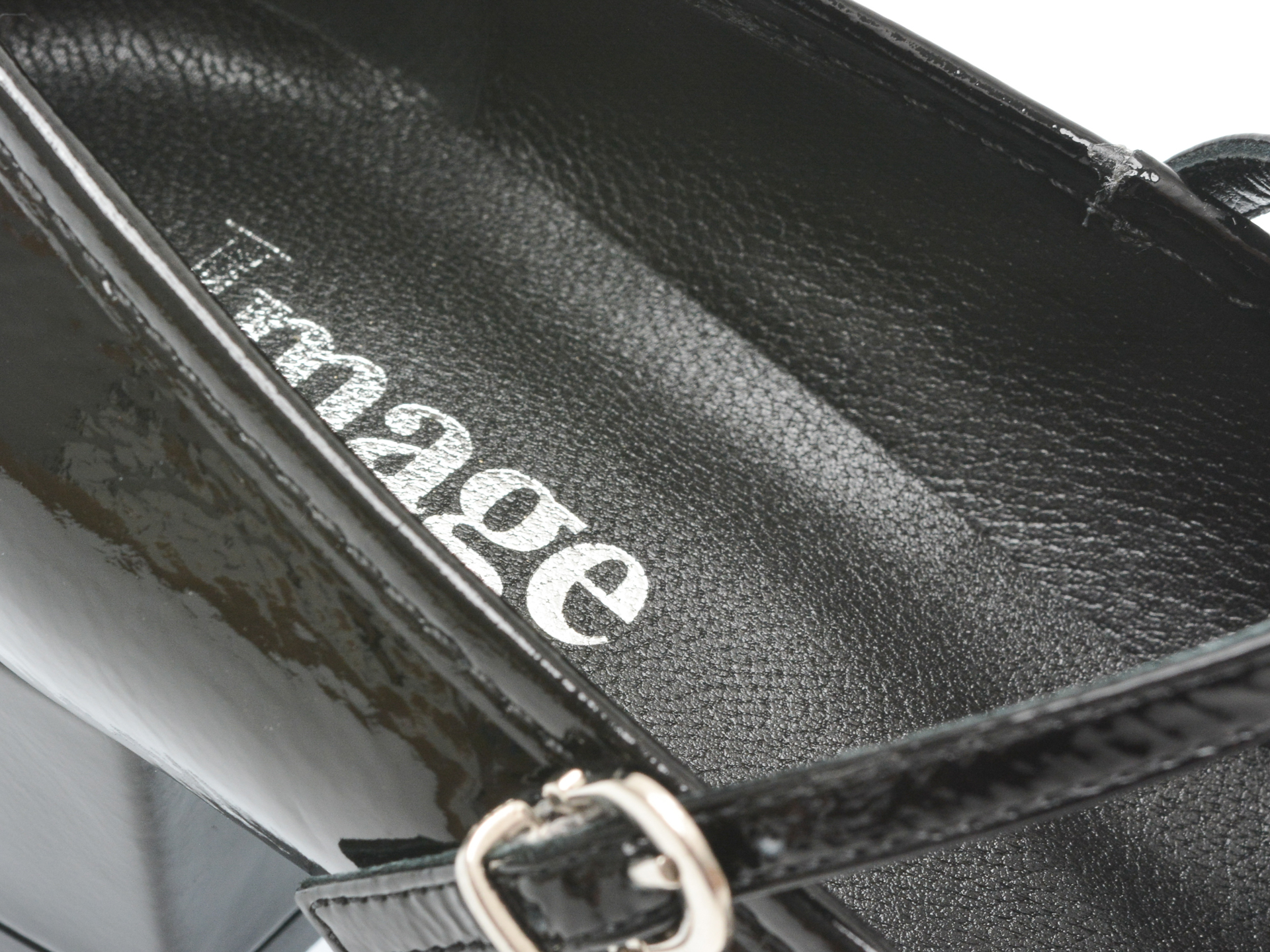 Pantofi casual IMAGE negri, 260900, din piele naturala lacuita - imagine 3