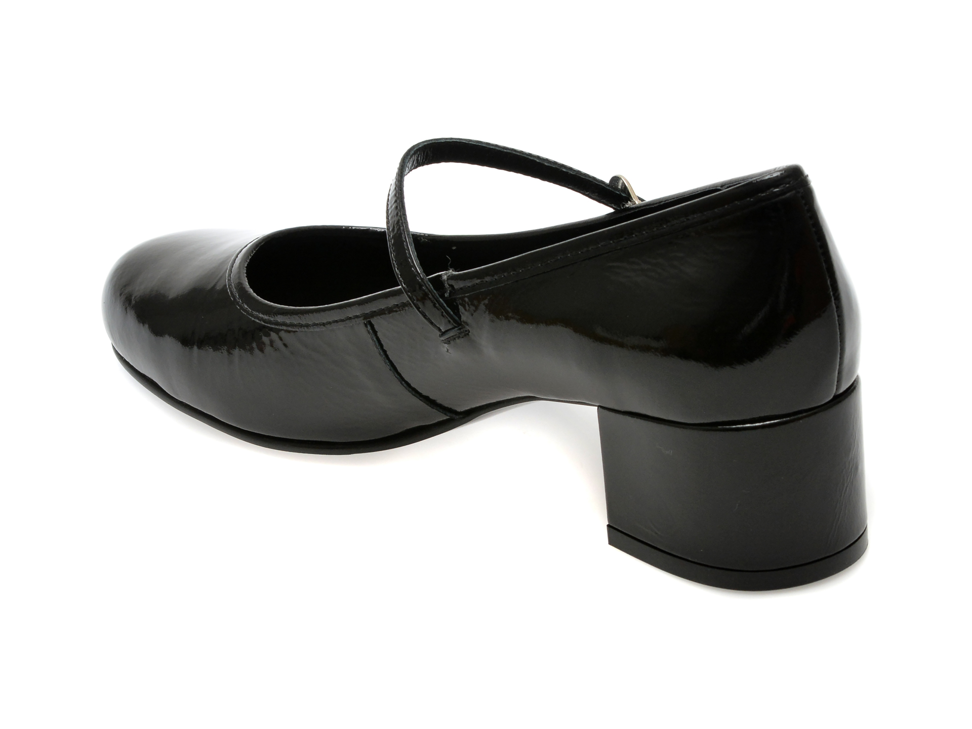 Pantofi casual IMAGE negri, 260900, din piele naturala lacuita - imagine 5