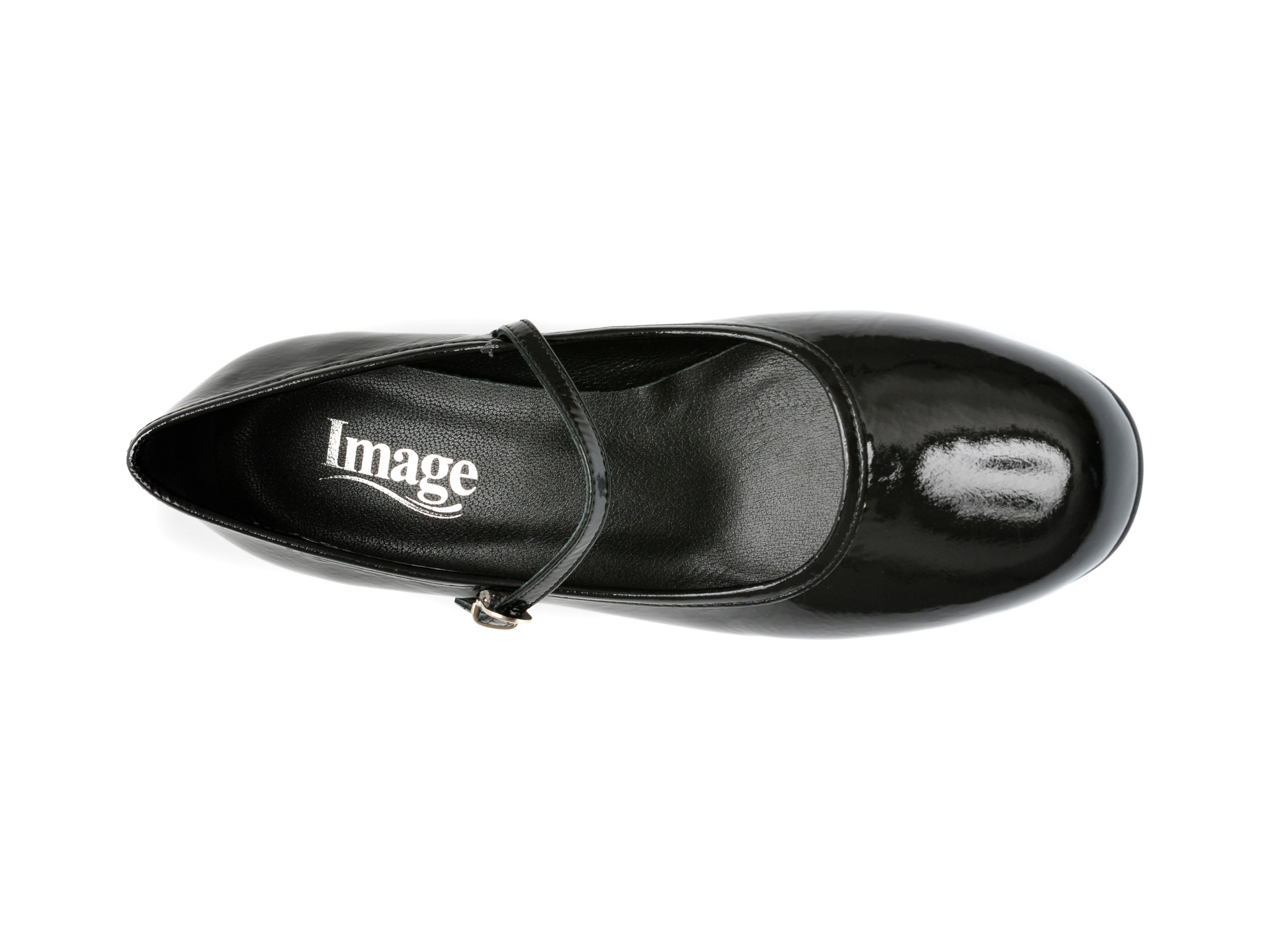 Pantofi casual IMAGE negri, 260900, din piele naturala lacuita - imagine 6