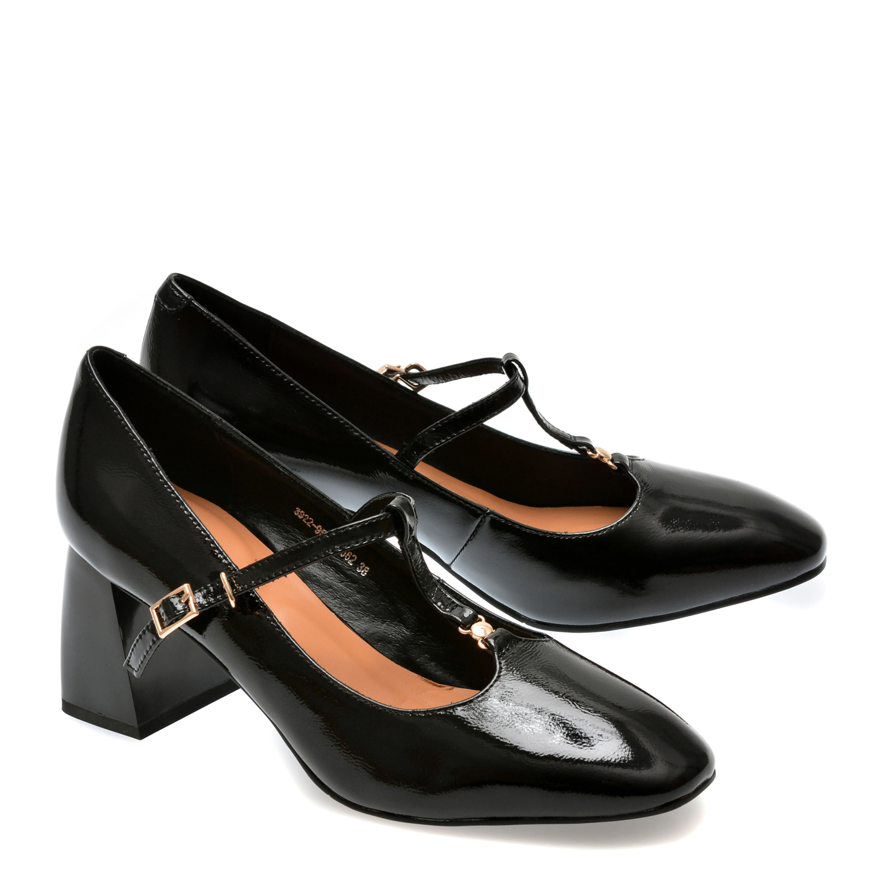 Pantofi casual IMAGE negri, 3922, din piele naturala lacuita - imagine 4
