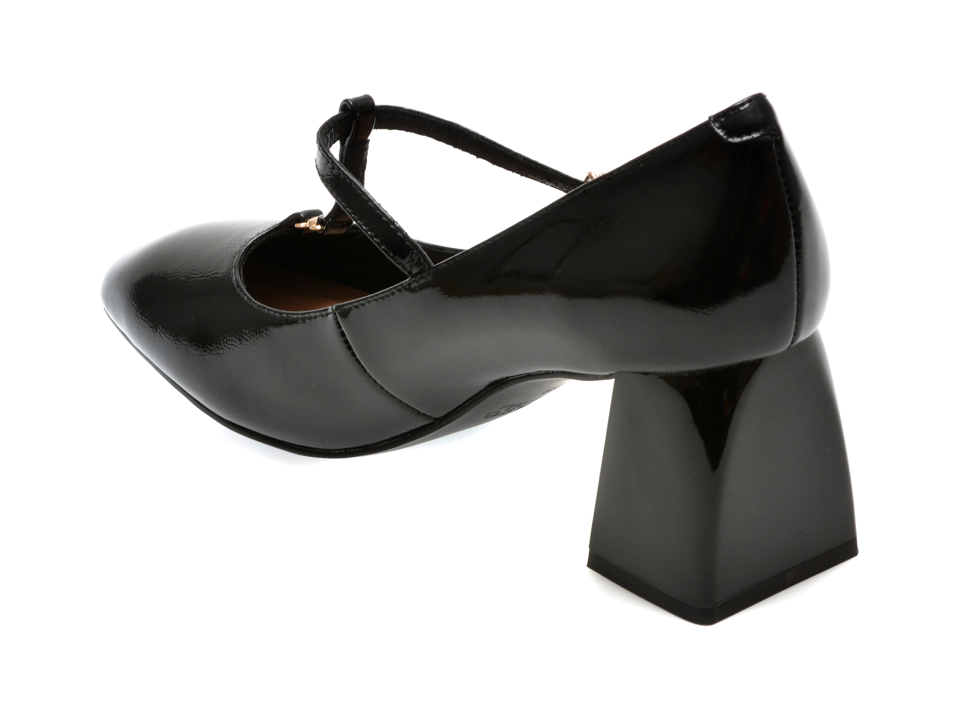 Pantofi casual IMAGE negri, 3922, din piele naturala lacuita - imagine 5