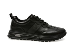 Pantofi casual OTTER negri, 1661, din piele naturala