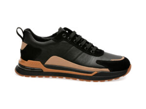 Pantofi casual OTTER negri, 40003, din piele naturala
