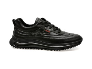 Pantofi casual OTTER negri, 8379, din piele naturala
