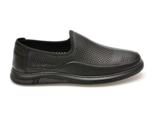 Pantofi casual OTTER negri, NR04, din piele naturala