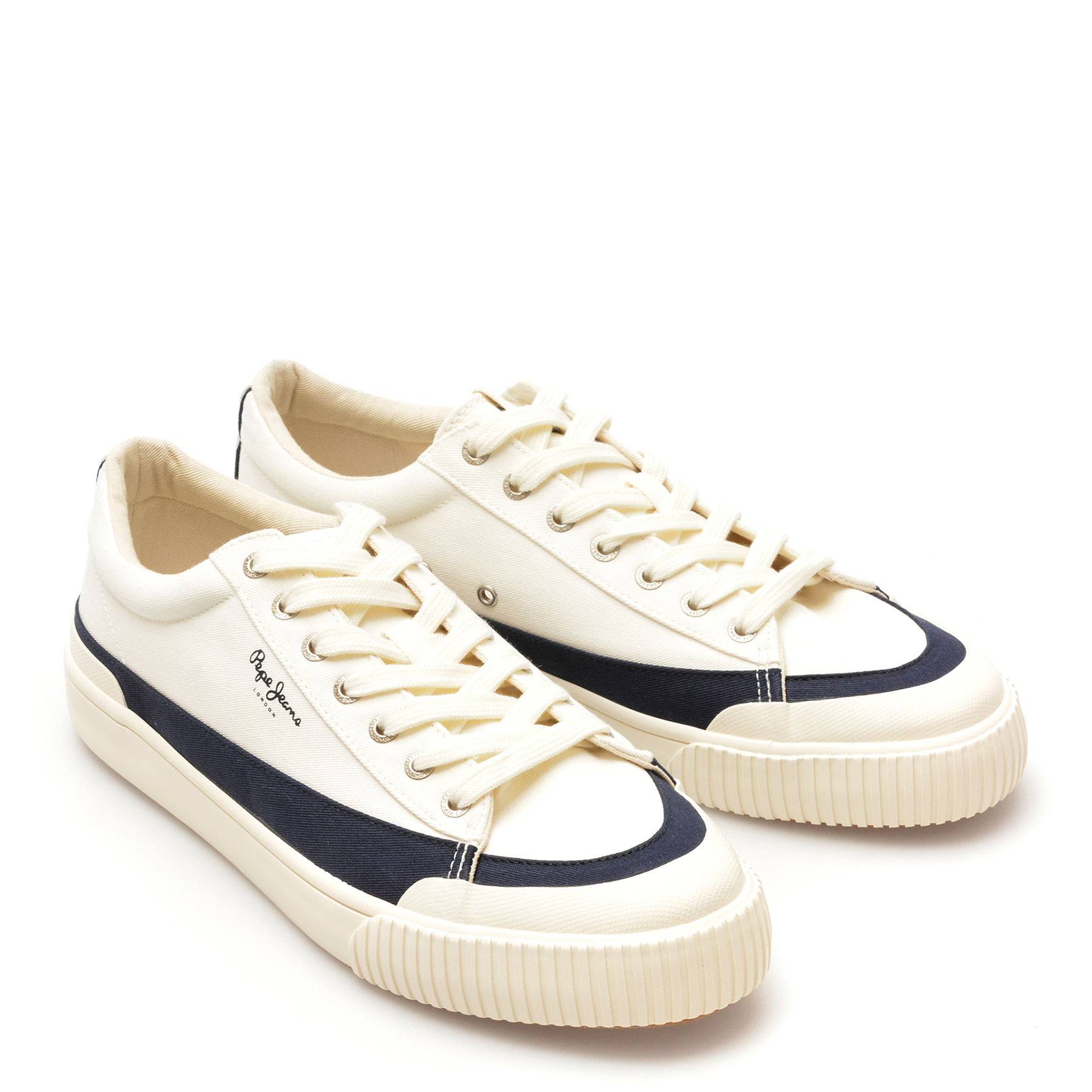 Pantofi casual PEPE JEANS albi, BEN BAND, din material textil - imagine 4