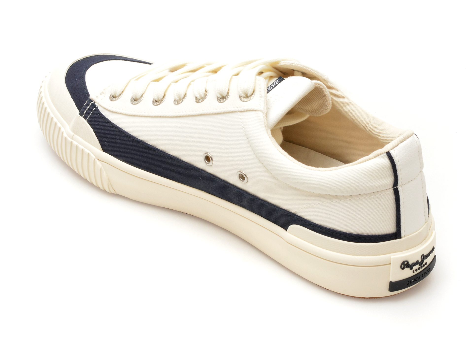 Pantofi casual PEPE JEANS albi, BEN BAND, din material textil - imagine 5