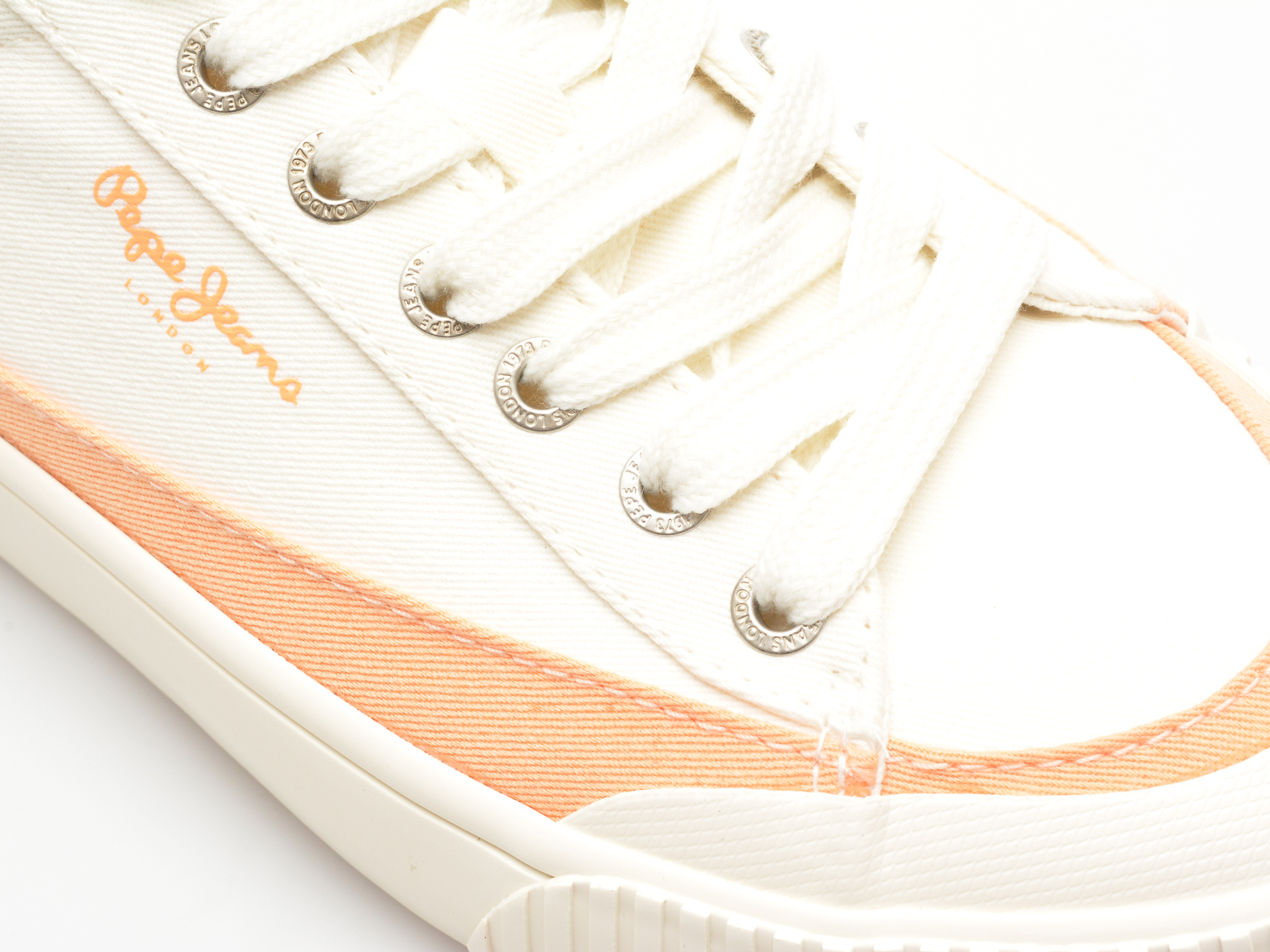 Pantofi casual PEPE JEANS albi, BEN ROAD, din material textil - imagine 2