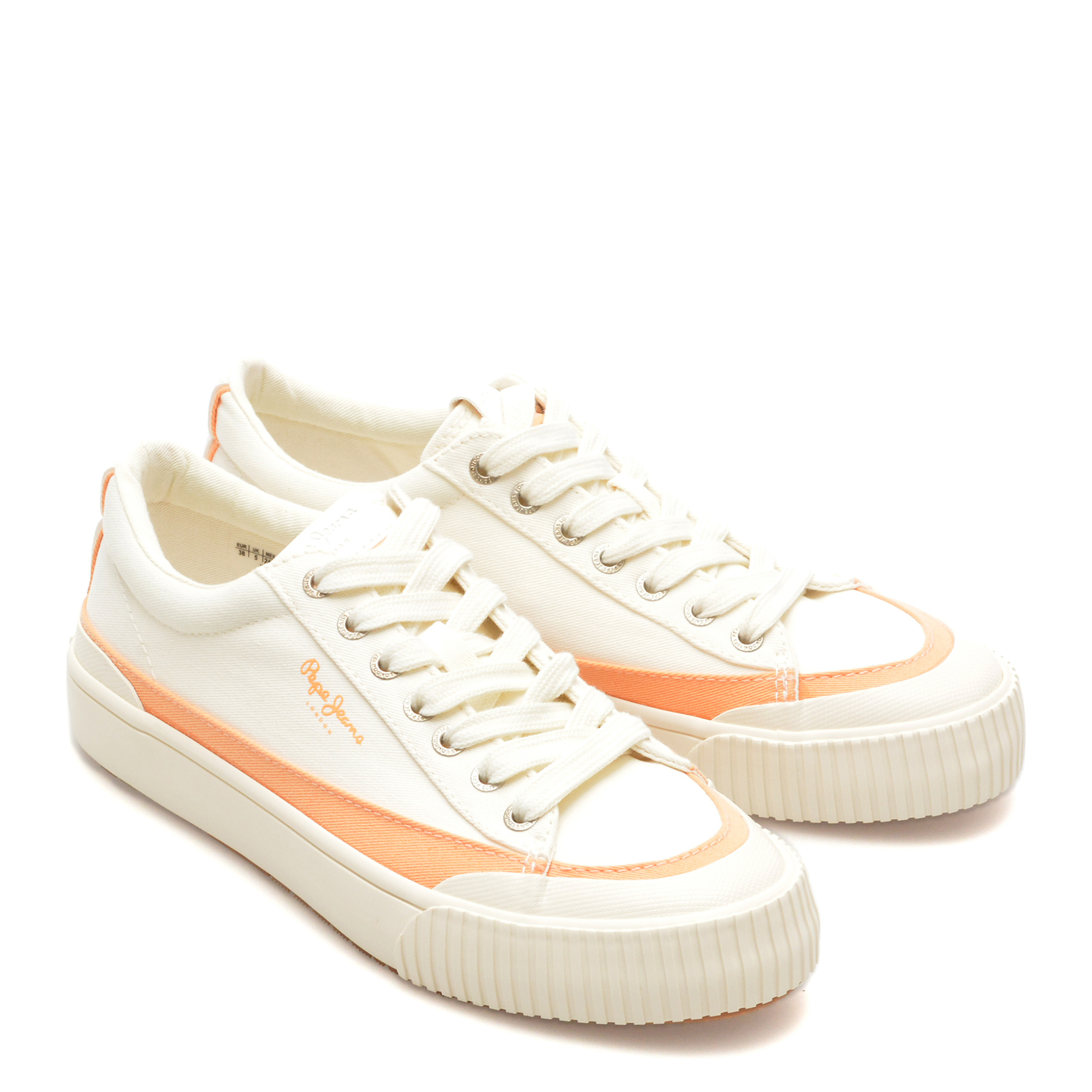 Pantofi casual PEPE JEANS albi, BEN ROAD, din material textil - imagine 4